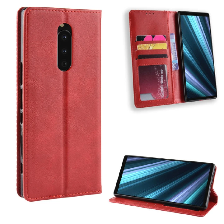 Flip Case for Sony Xperia 1 5 10 II III Wallet Leather Phone Case Shockproof Durable Retro Case