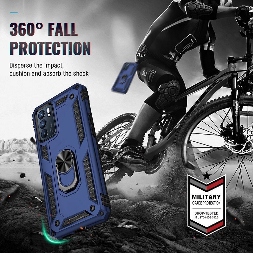 OPPO Reno6 5G / Reno 6 5G Case,Phone Case for OPPO Reno6 5G / Reno 6 5G [Drop-protection] with Car Magnetic Ring Holder