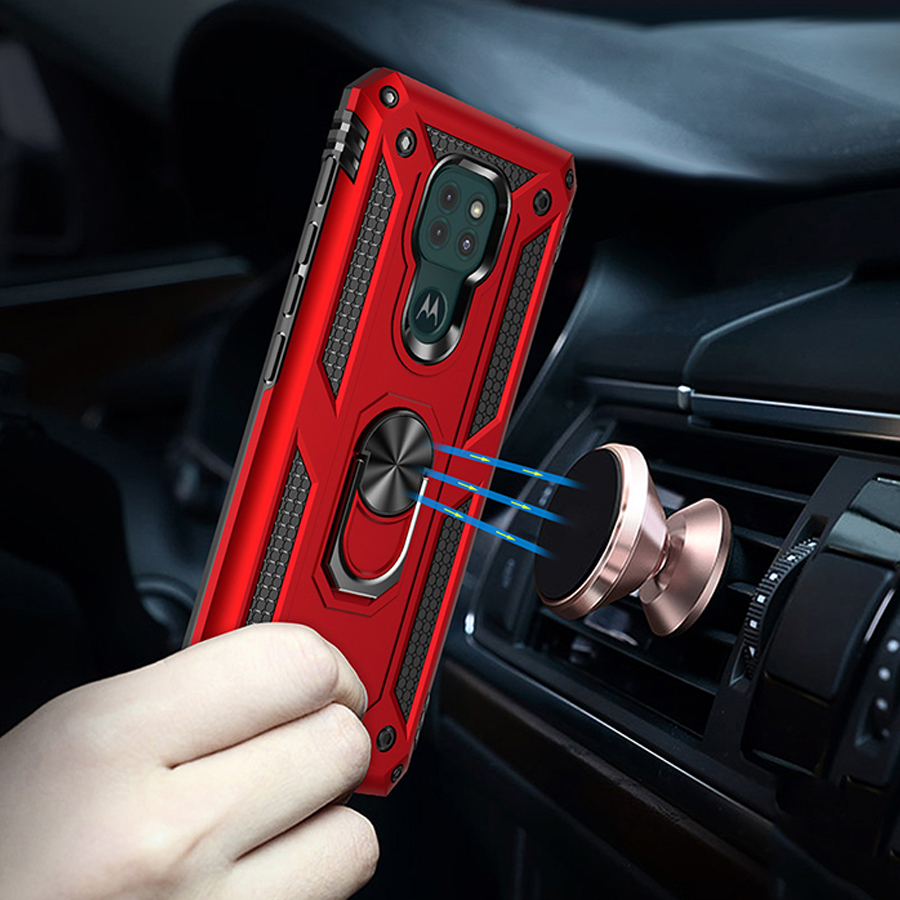 Motorola Moto G9 Play G9 Power G9 Plus G10 G20 G30 Phone Case [Drop-protection] with Car Magnetic Ring Holder
