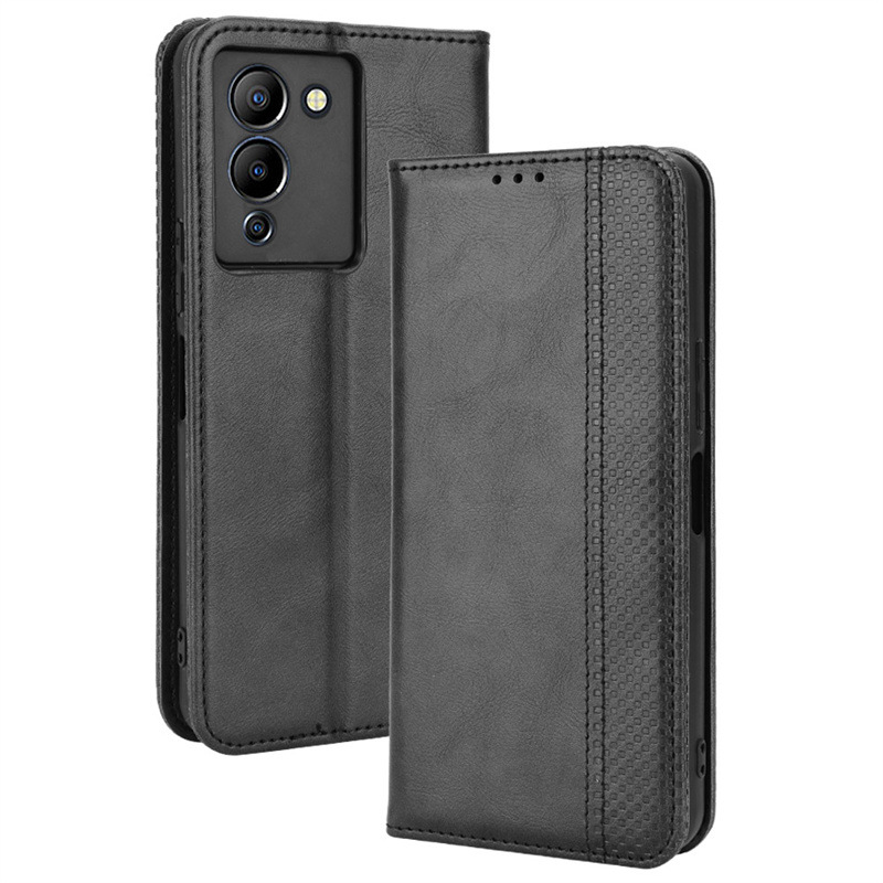 Wallet Flip Cover for Infinix Note 12 G96 6.7'',Infinix Note 12 Turbo Leather PU Phone Case Shockproof Durable Retro Case