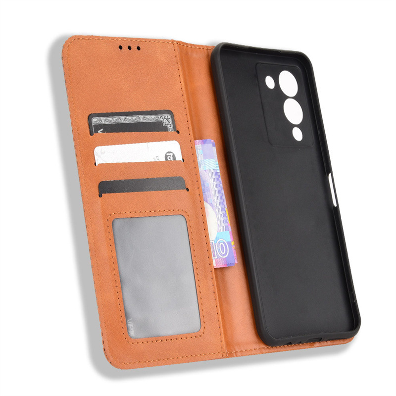 Wallet Flip Cover for Infinix Note 12 G96 6.7'',Infinix Note 12 Turbo Leather PU Phone Case Shockproof Durable Retro Case