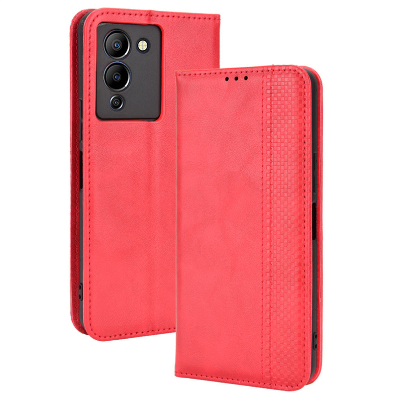Wallet Flip Cover for Infinix Note 12 G96 6.7'',Infinix Note 12 Turbo Leather PU Phone Case Shockproof Durable Retro Case