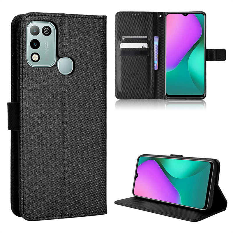 Wallet Flip Cover for Infinix Hot 10 Play Smart 5 Zero 8 Hot 11 11s Note 8i Hot 10s Note 10 11 Pro Leather PU Phone Case Shockproof Durable Retro Case