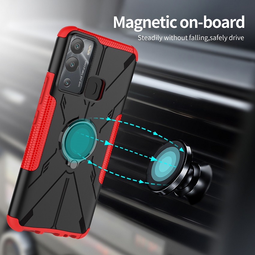 Phone Case for Infinix Hot 12i [Drop-protection] with Car Magnetic Ring Holder