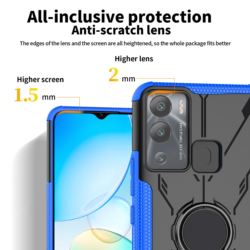 Phone Case for Infinix Hot 12i [Drop-protection] with Car Magnetic Ring Holder