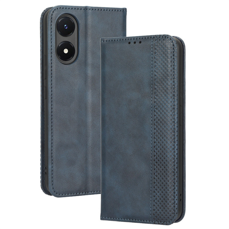 Flip Cover for vivo Y02S Wallet Leather Phone Case Shockproof Durable Retro Case