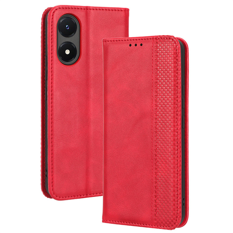 Flip Cover for vivo Y02S Wallet Leather Phone Case Shockproof Durable Retro Case