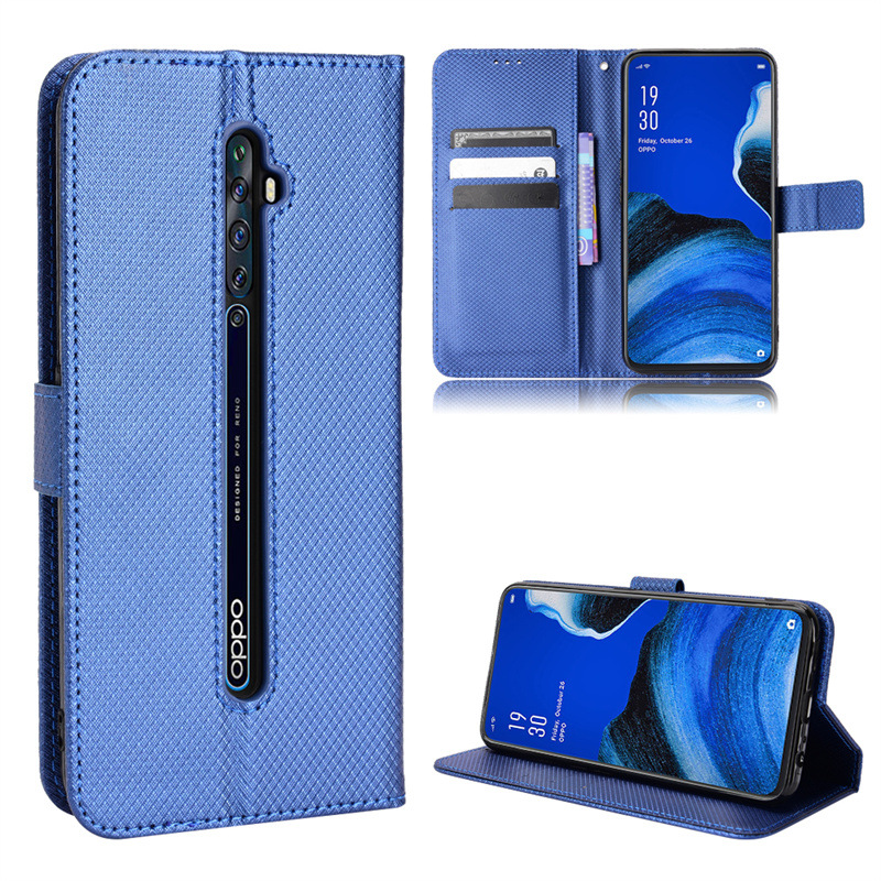 Wallet Flip Cover for OPPO Reno 2Z/Reno 2F Leather PU Phone Case Shockproof Durable Retro Case
