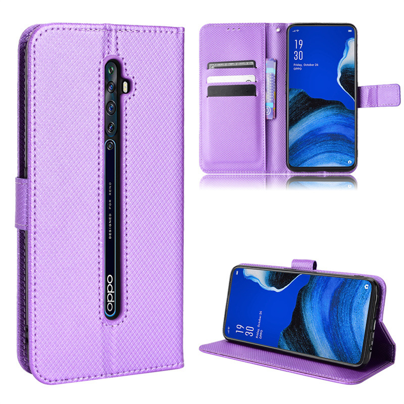 Wallet Flip Cover for OPPO Reno 2Z/Reno 2F Leather PU Phone Case Shockproof Durable Retro Case