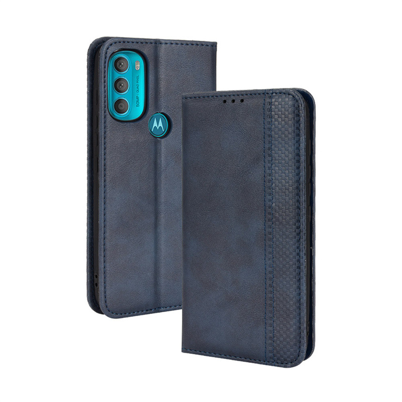 Flip Cover for Motorola Moto G71 5G G60 G50 G100 G9 Plus G9 Play One Action G32 G42 G Stylus G31 G41 E20 30 40 Wallet Leather Phone Case Shockproof Durable Retro Case