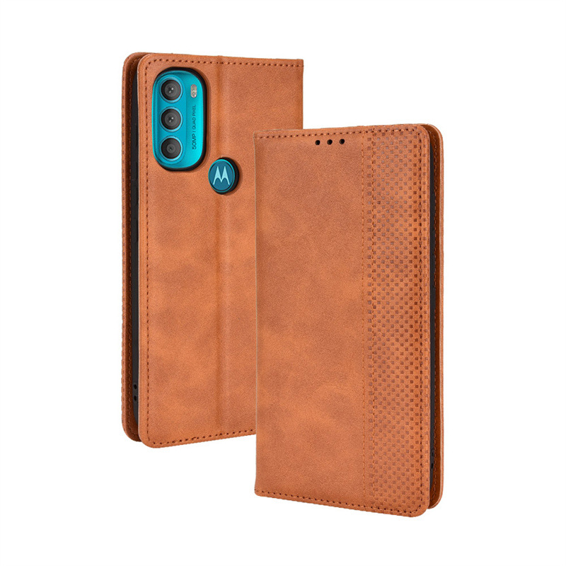 Flip Cover for Motorola Moto G71 5G G60 G50 G100 G9 Plus G9 Play One Action G32 G42 G Stylus G31 G41 E20 30 40 Wallet Leather Phone Case Shockproof Durable Retro Case