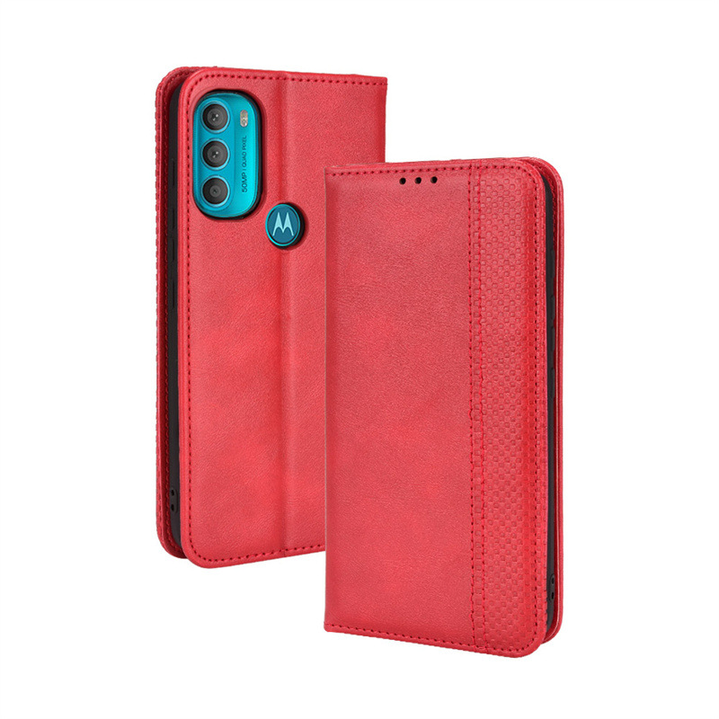 Flip Cover for Motorola Moto G71 5G G60 G50 G100 G9 Plus G9 Play One Action G32 G42 G Stylus G31 G41 E20 30 40 Wallet Leather Phone Case Shockproof Durable Retro Case