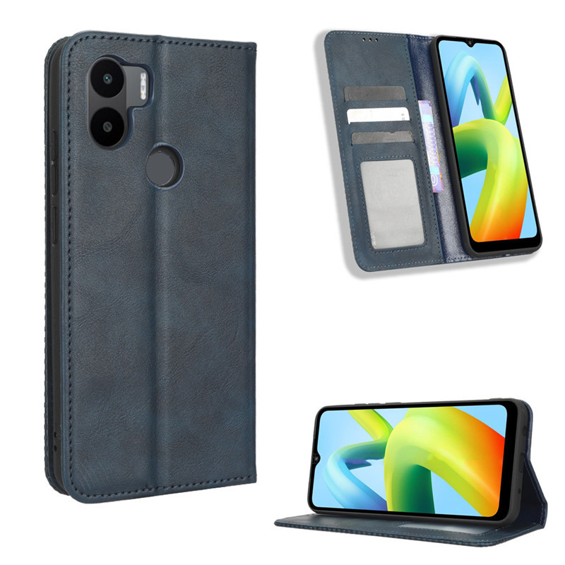 Flip Cover for Xiaomi Redmi A1,Xiaomi Redmi A1+ Plus Wallet Leather Phone Case Shockproof Durable Retro Case