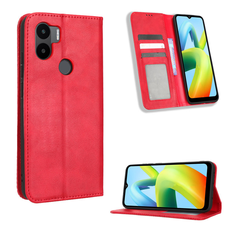 Flip Cover for Xiaomi Redmi A1,Xiaomi Redmi A1+ Plus Wallet Leather Phone Case Shockproof Durable Retro Case