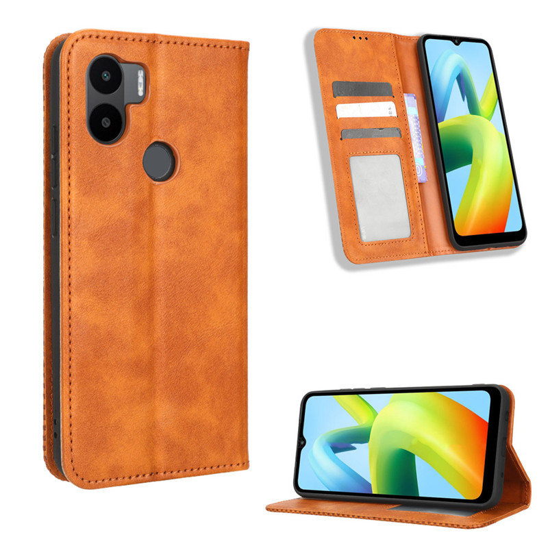 Flip Cover for Xiaomi Redmi A1,Xiaomi Redmi A1+ Plus Wallet Leather Phone Case Shockproof Durable Retro Case