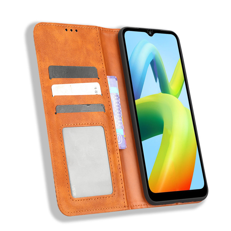 Flip Cover for Xiaomi Redmi A1,Xiaomi Redmi A1+ Plus Wallet Leather Phone Case Shockproof Durable Retro Case