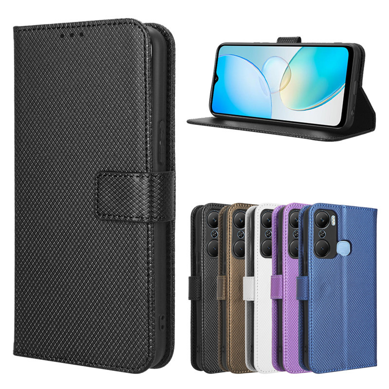 Wallet Flip Cover for Infinix Hot 12 Pro Leather PU Phone Case Shockproof Durable Retro Case
