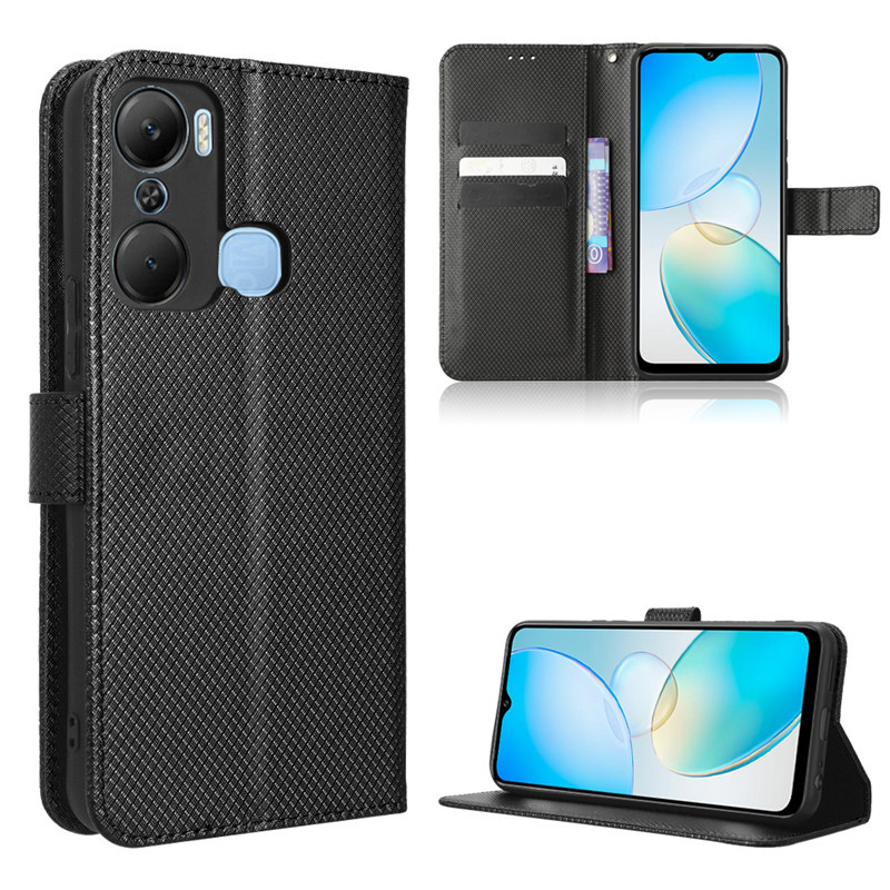 Wallet Flip Cover for Infinix Hot 12 Pro Leather PU Phone Case Shockproof Durable Retro Case