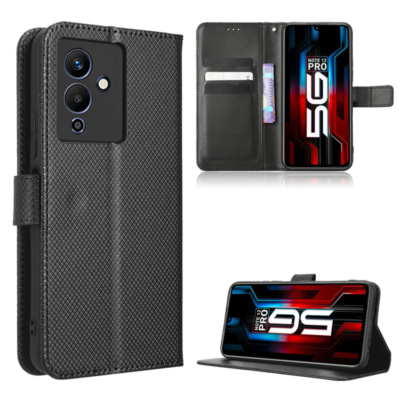 Wallet Flip Cover for Infinix Note 12 Pro 5G Leather PU Phone Case Shockproof Durable Retro Case