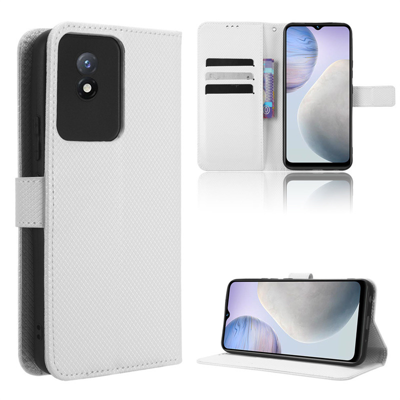 Wallet Flip Cover for Vivo Y02 Y02S Leather PU Phone Case Shockproof Durable Retro Case