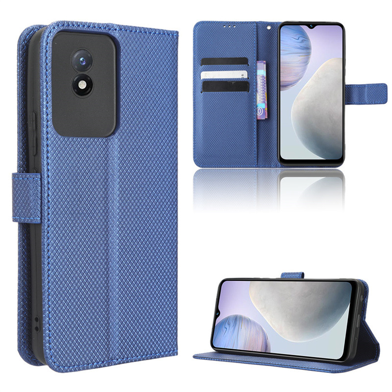 Wallet Flip Cover for Vivo Y02 Y02S Leather PU Phone Case Shockproof Durable Retro Case