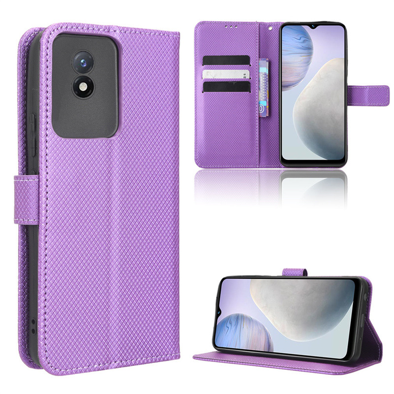 Wallet Flip Cover for Vivo Y02 Y02S Leather PU Phone Case Shockproof Durable Retro Case