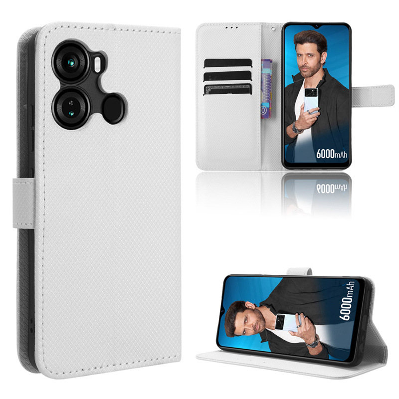 Wallet Flip Cover for Itel P40 Leather PU Phone Case Shockproof Durable Retro Case