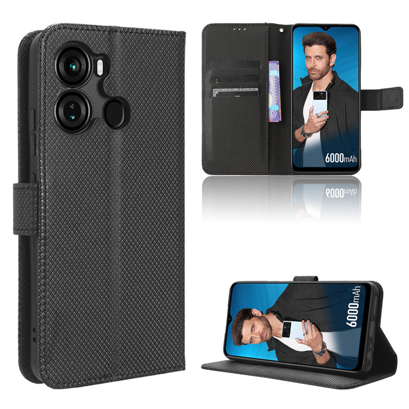 Wallet Flip Cover for Itel P40 Leather PU Phone Case Shockproof Durable Retro Case