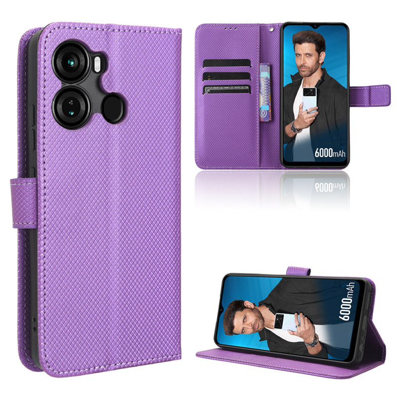 Wallet Flip Cover for Itel P40 Leather PU Phone Case Shockproof Durable Retro Case