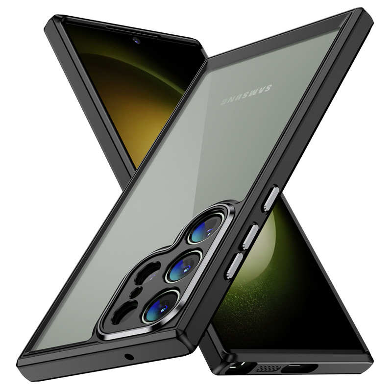 Phone Case for Samsung Galaxy S23 Ultra S21 Plus Acrylic 2-in-1 Clear Shockproof Bumper Phone Case