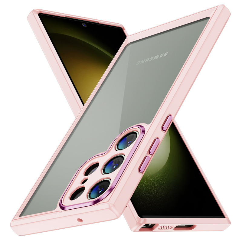 Phone Case for Samsung Galaxy S23 Ultra S21 Plus Acrylic 2-in-1 Clear Shockproof Bumper Phone Case