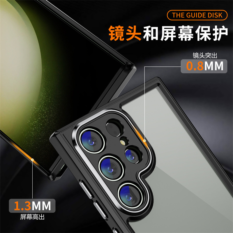 Phone Case for Samsung Galaxy S23 Ultra S21 Plus Acrylic 2-in-1 Clear Shockproof Bumper Phone Case