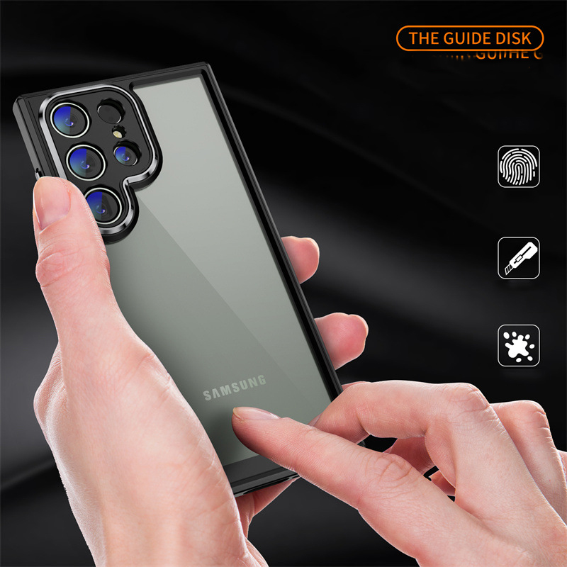 Phone Case for Samsung Galaxy S23 Ultra S21 Plus Acrylic 2-in-1 Clear Shockproof Bumper Phone Case