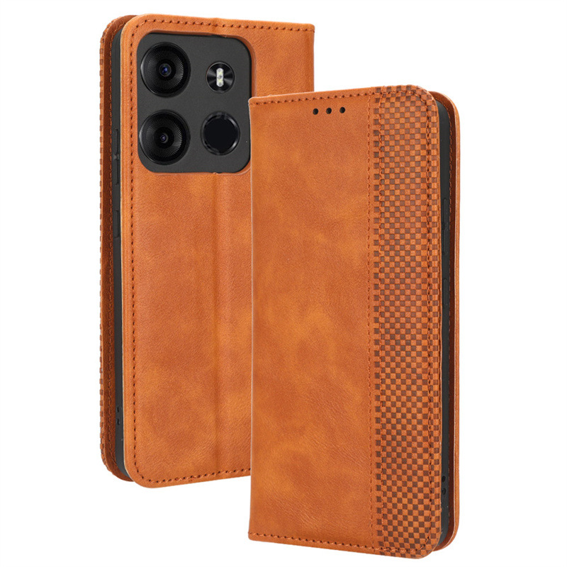 Wallet Flip Cover for Tecno Spark Go 2023 Pop 7 Pop 7 Pro Infinix Smart 7 Plus Leather PU Phone Case Shockproof Durable Retro Case