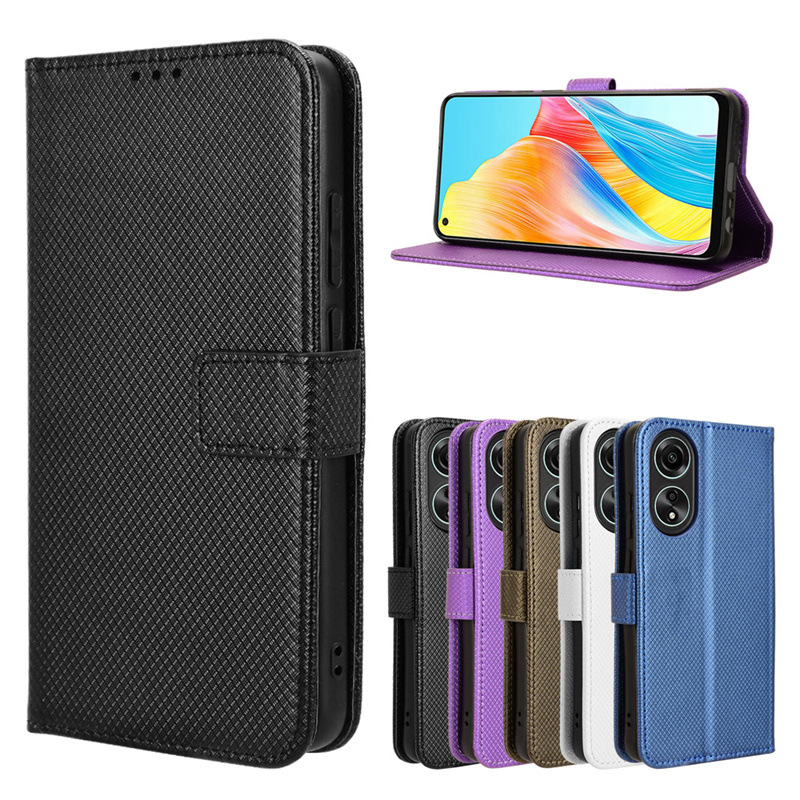 Flip Leather Cover For OPPO A38 A18 4G [Doka Slot Flip Leather Case] Wallet Case