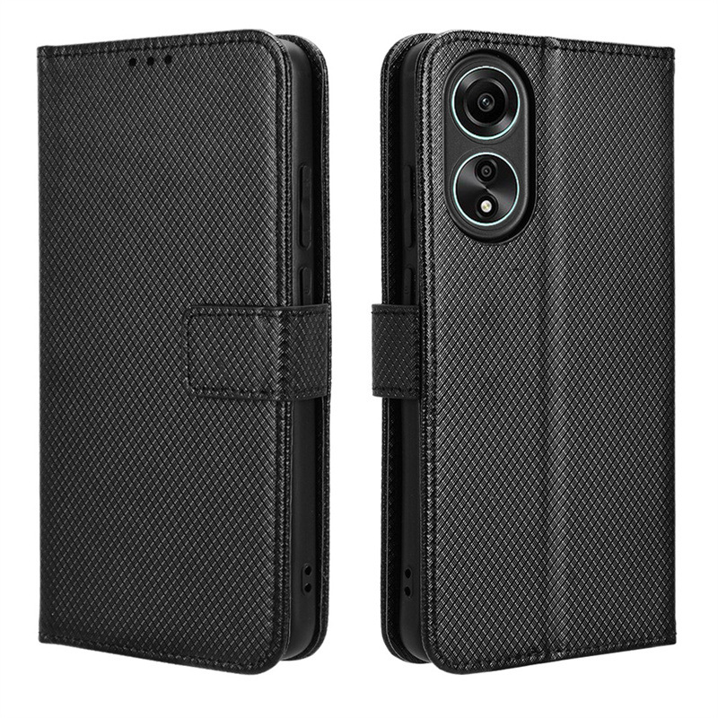Flip Leather Cover For OPPO A38 A18 4G [Doka Slot Flip Leather Case] Wallet Case