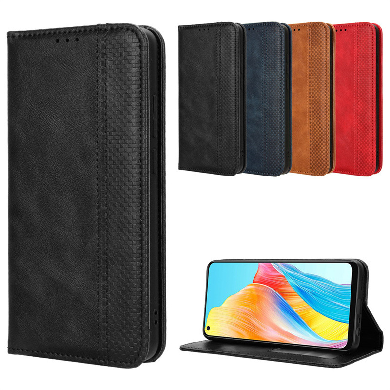 Flip Leather Cover For OPPO A38 A18 4G [Doka Slot Flip Leather Case] Wallet Case
