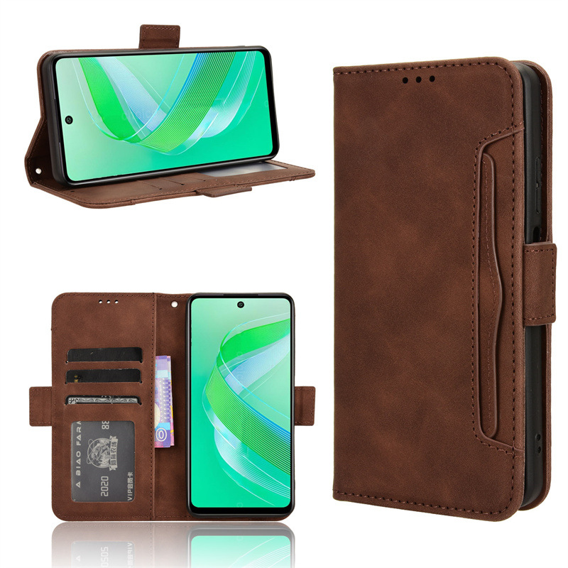 Flip Leather Cover For Infinix Smart 8 [Doka Slot Flip Leather Case] Wallet Case