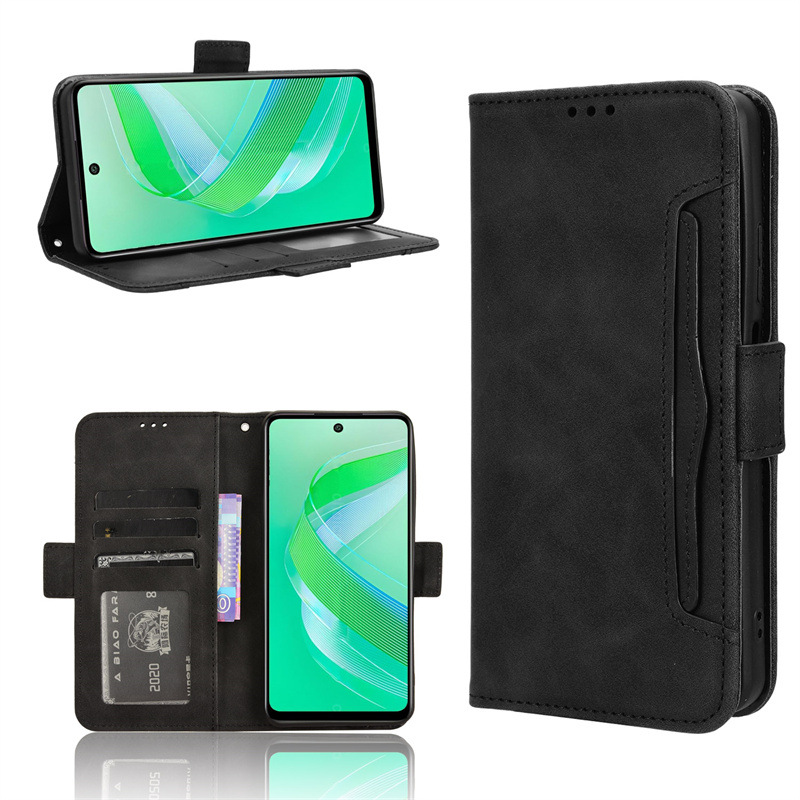 Flip Leather Cover For Infinix Smart 8 [Doka Slot Flip Leather Case] Wallet Case