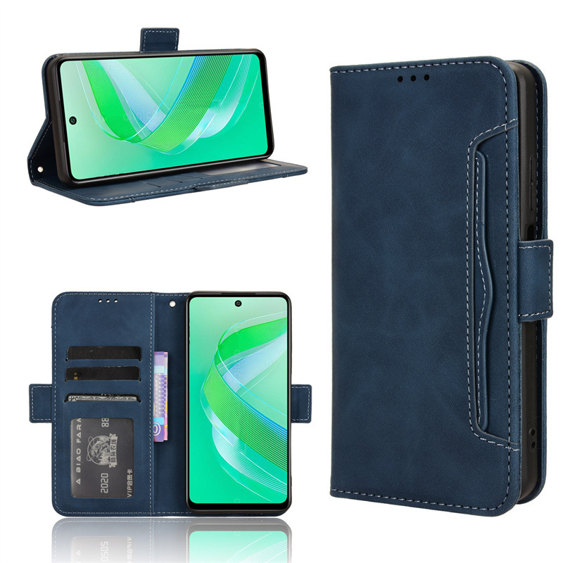 Flip Leather Cover For Infinix Smart 8 [Doka Slot Flip Leather Case] Wallet Case