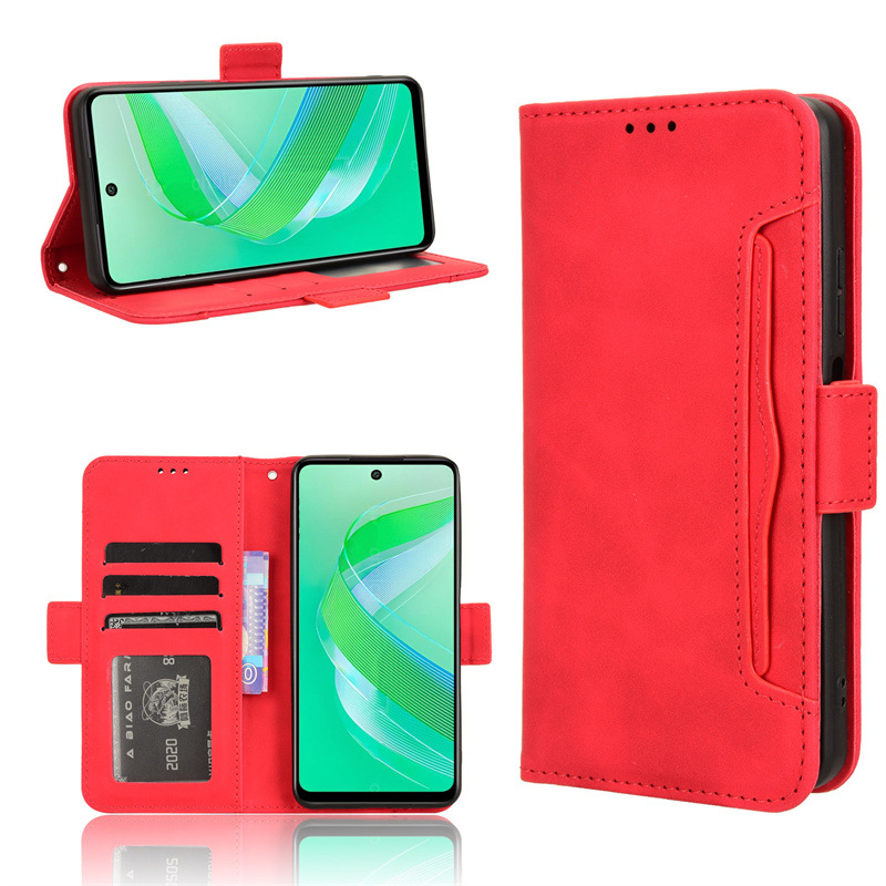 Flip Leather Cover For Infinix Smart 8 [Doka Slot Flip Leather Case] Wallet Case