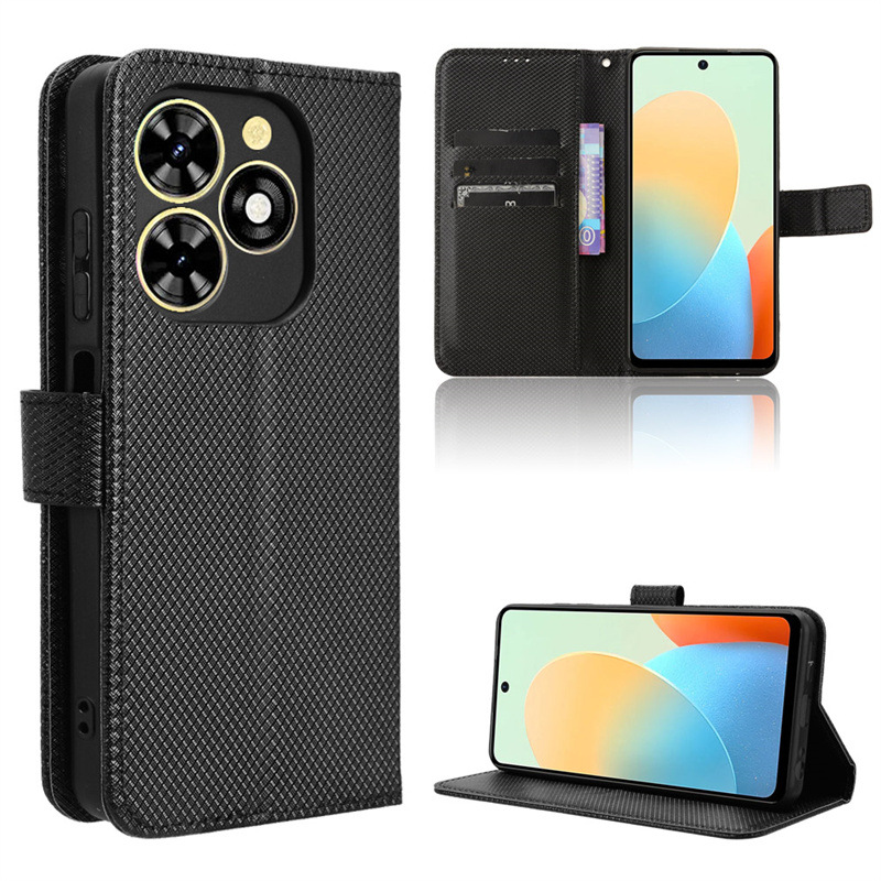 Wallet Flip Cover for Tecno Spark Go 2024 / Spark 20C / Pop 8 Leather PU Phone Case Shockproof Durable Retro Case