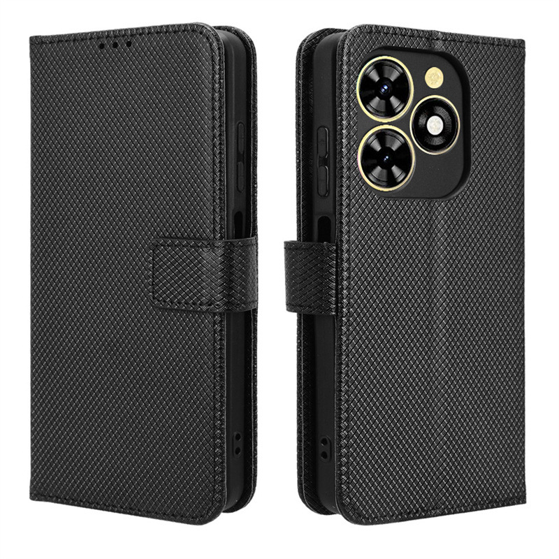 Wallet Flip Cover for Tecno Spark Go 2024 / Spark 20C / Pop 8 Leather PU Phone Case Shockproof Durable Retro Case