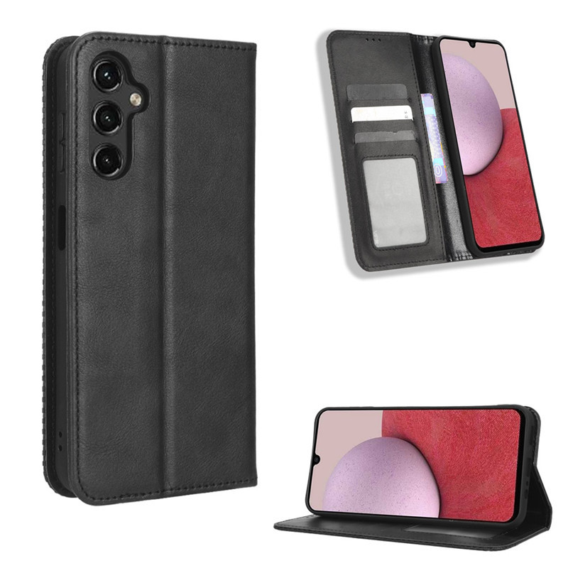Wallet Flip Cover for Samsung Galaxy A24 A25 A55 A35 A15 Leather PU Phone Case Shockproof Durable Retro Case
