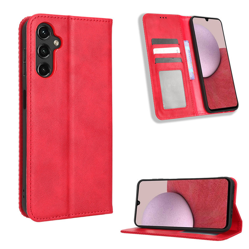 Wallet Flip Cover for Samsung Galaxy A24 A25 A55 A35 A15 Leather PU Phone Case Shockproof Durable Retro Case