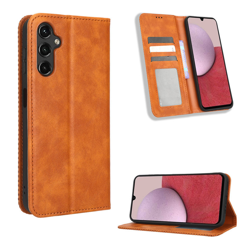 Wallet Flip Cover for Samsung Galaxy A24 A25 A55 A35 A15 Leather PU Phone Case Shockproof Durable Retro Case