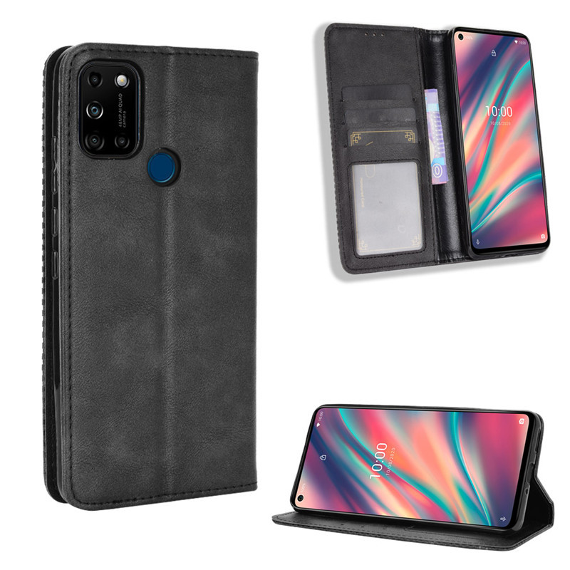 Wallet Flip Cover for Wiko View 5/View 5 Plus Leather PU Phone Case Shockproof Durable Retro Case