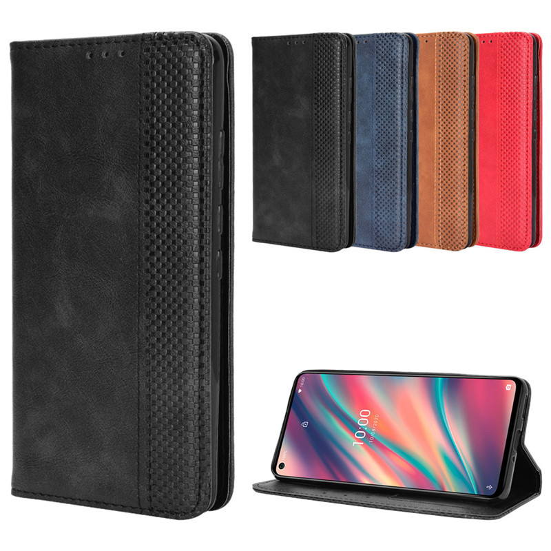 Wallet Flip Cover for Wiko View 5/View 5 Plus Leather PU Phone Case Shockproof Durable Retro Case