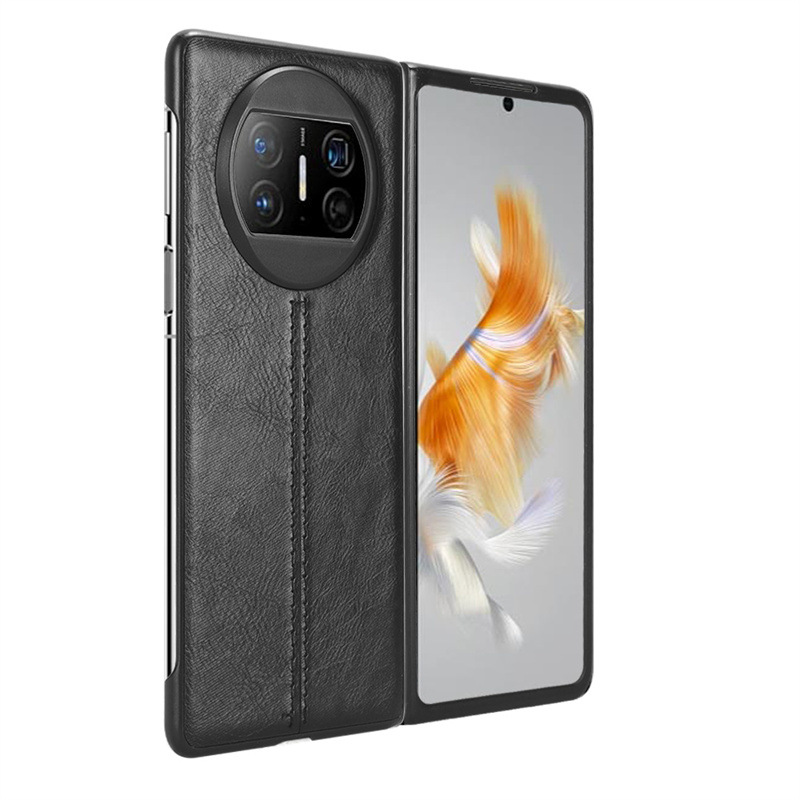 Phone Case for Huawei Mate X3 X5 Case Folding Protective Cover Huawei Mate X5 Calf Patterned Car Line Sticker Leather