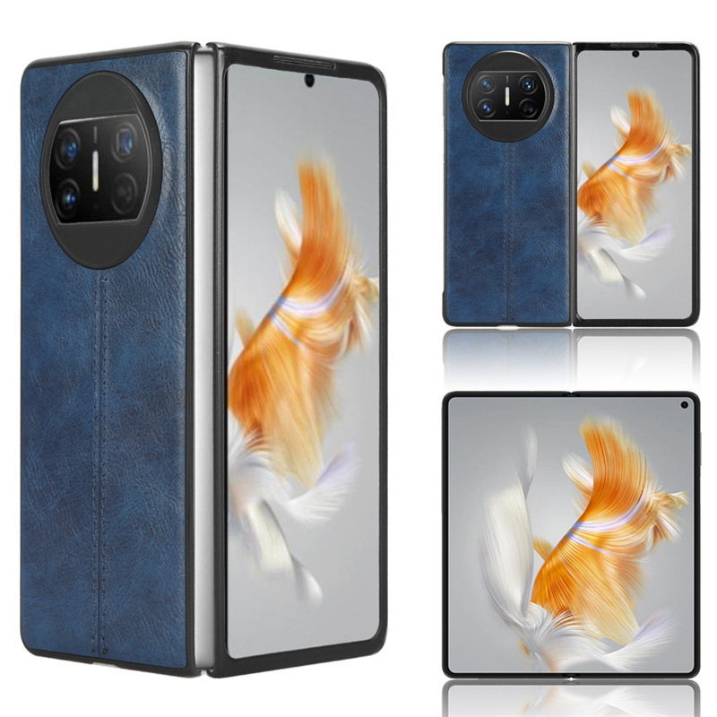 Phone Case for Huawei Mate X3 X5 Case Folding Protective Cover Huawei Mate X5 Calf Patterned Car Line Sticker Leather
